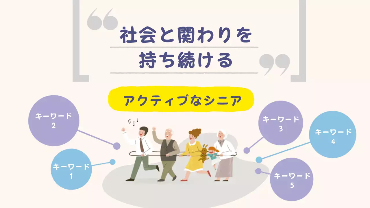 黄色 かわいい 高齢者 企画書 プレゼンテーション