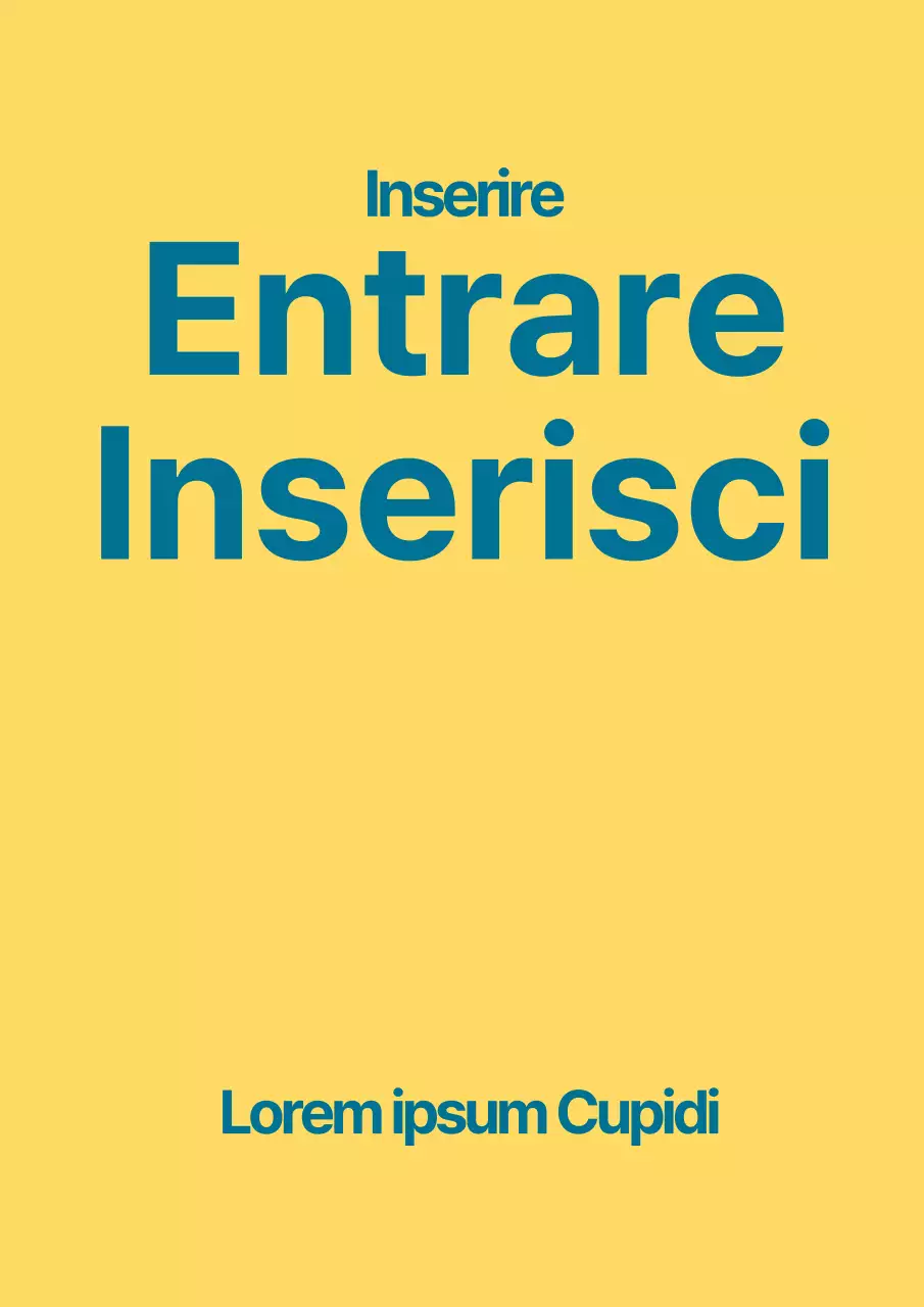 Un concetto semplice con testo giallo e blu