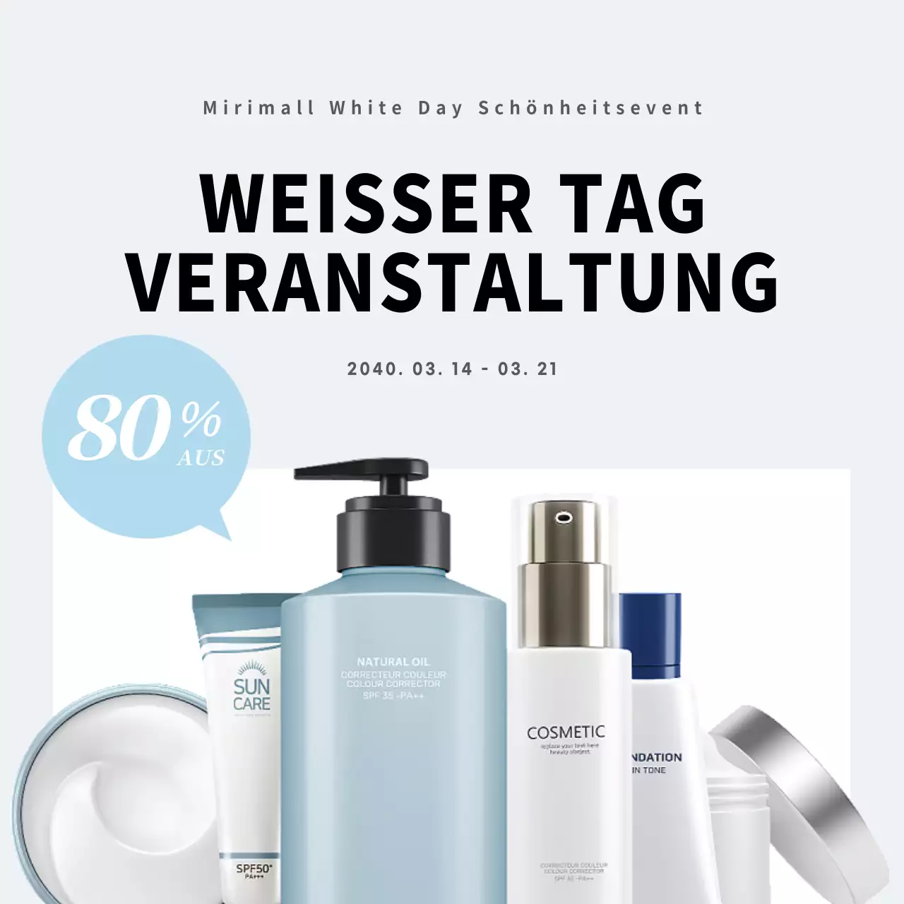 Sparen Sie bei sauberer und einfacher Schönheitskosmetik für den weißen Tag