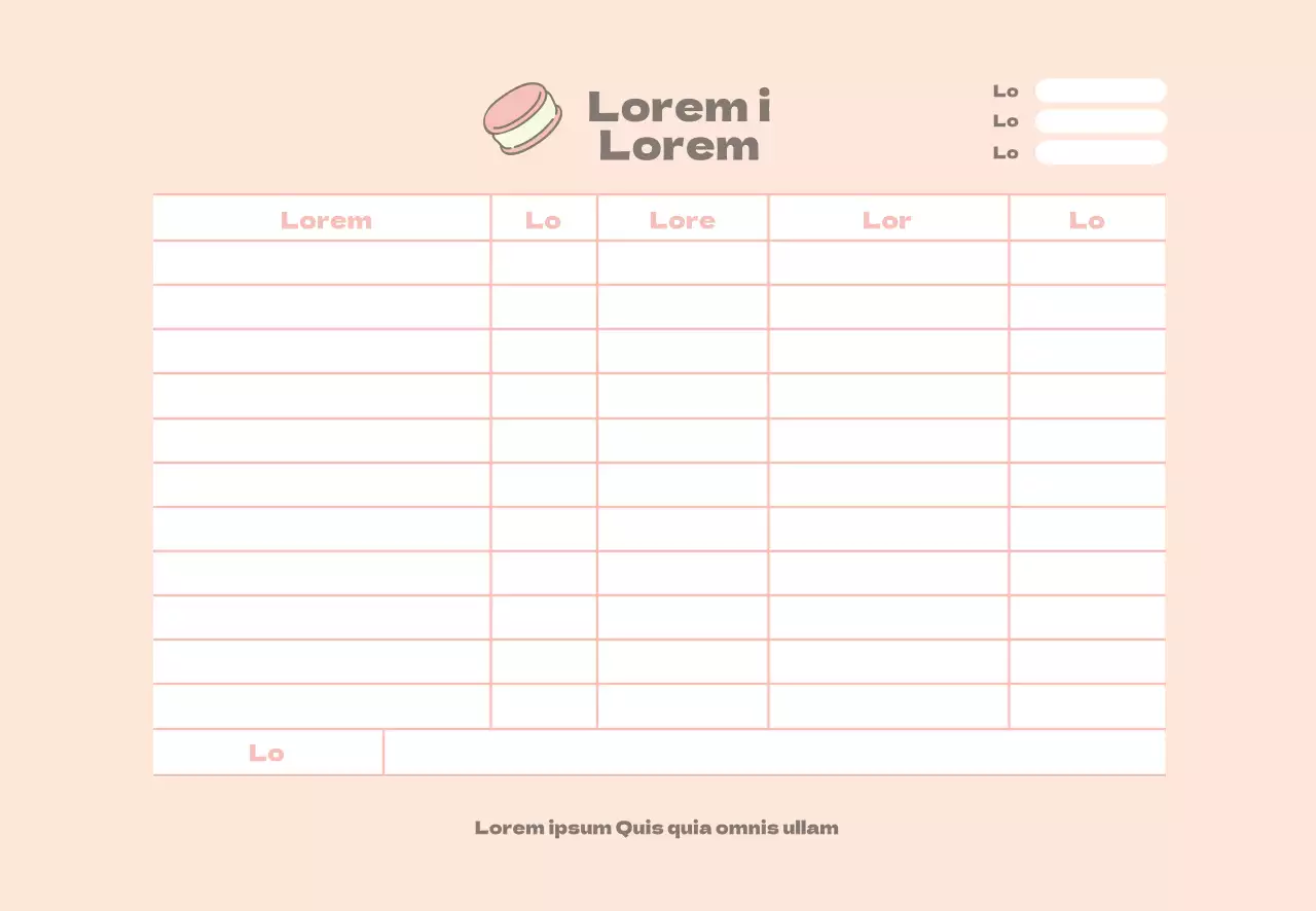 Formulário de encomenda de restaurante com ícone cor-de-rosa