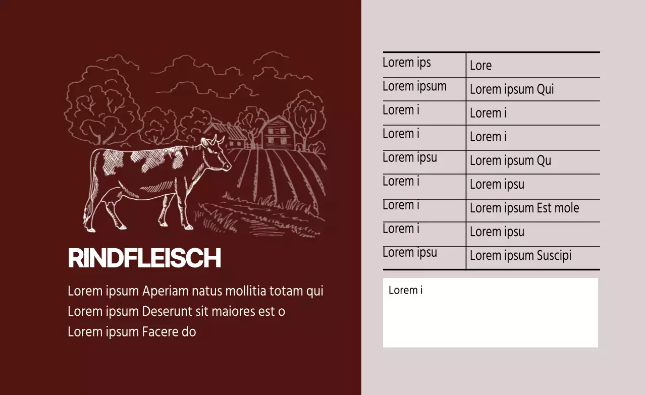 Braunes illustriertes Ranch-Rindfleisch-Etikett