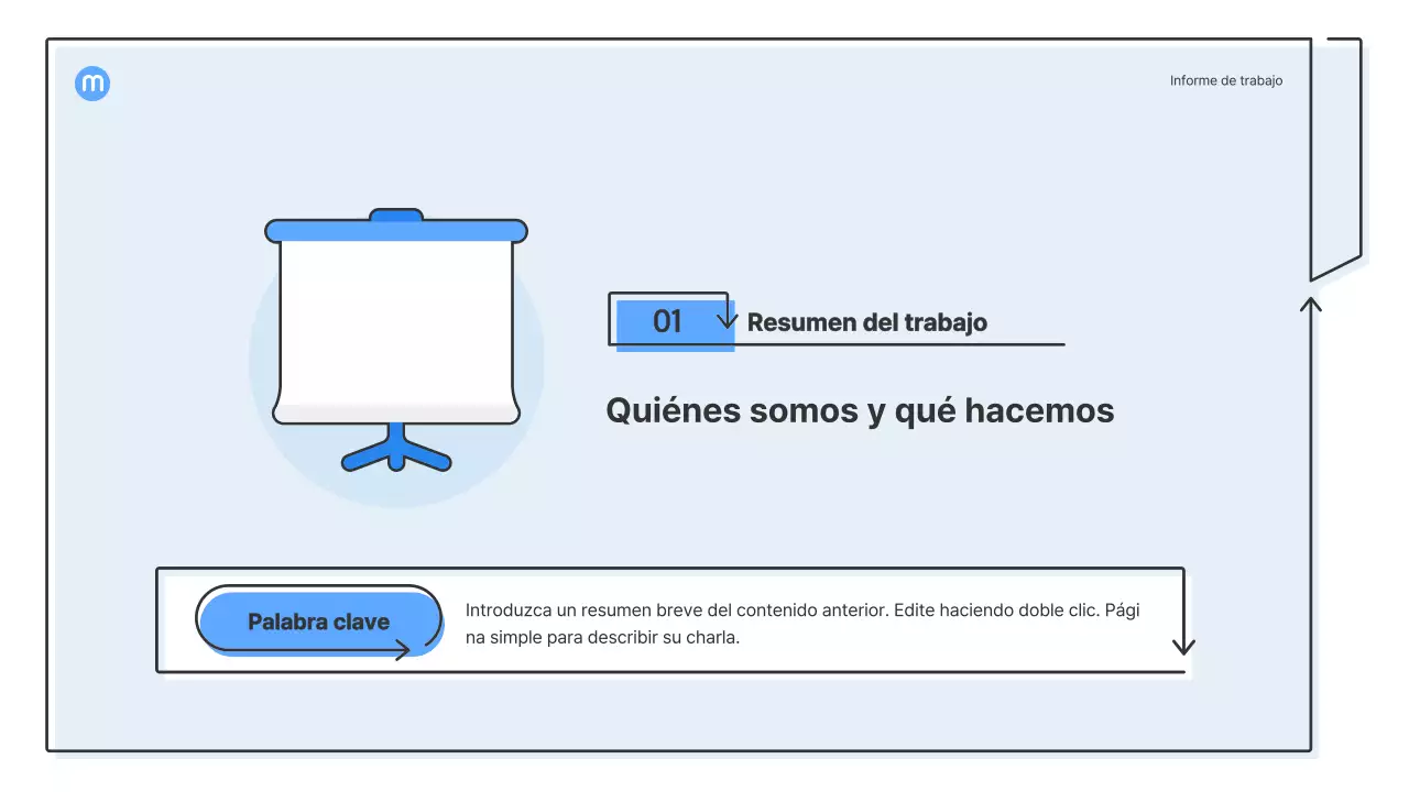 Formas de puntos con flechas azul claro kit de presentación empresarial