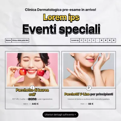 Evento SAT Dermatologia con concetto di foglio di prova a punti grigi e gialli