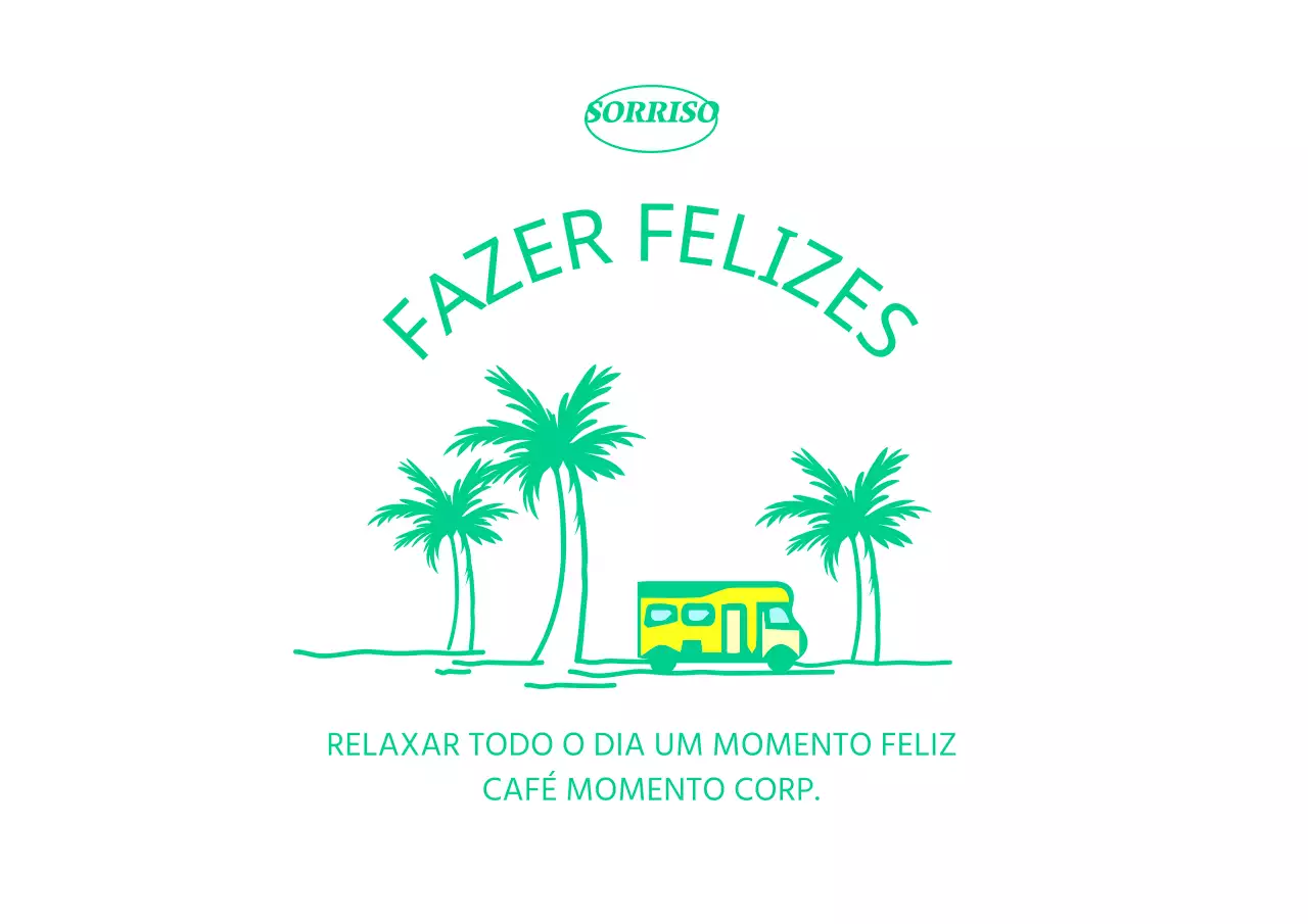 verde, amarelo, linha, verão, círculo, verde, desenhado à mão, palmeira, saco ecológico, amarelo, caravana