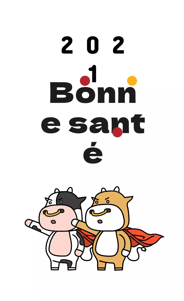 Mignonne étiquette de vœux pour le Nouvel An avec illustration blanche