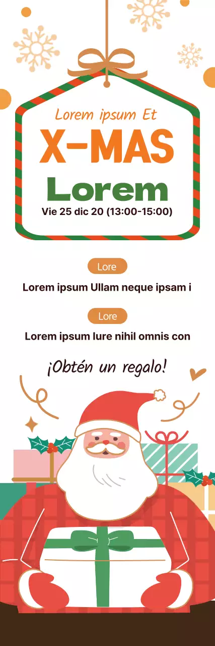 Ilustración roja Promoción navideña de la iglesia