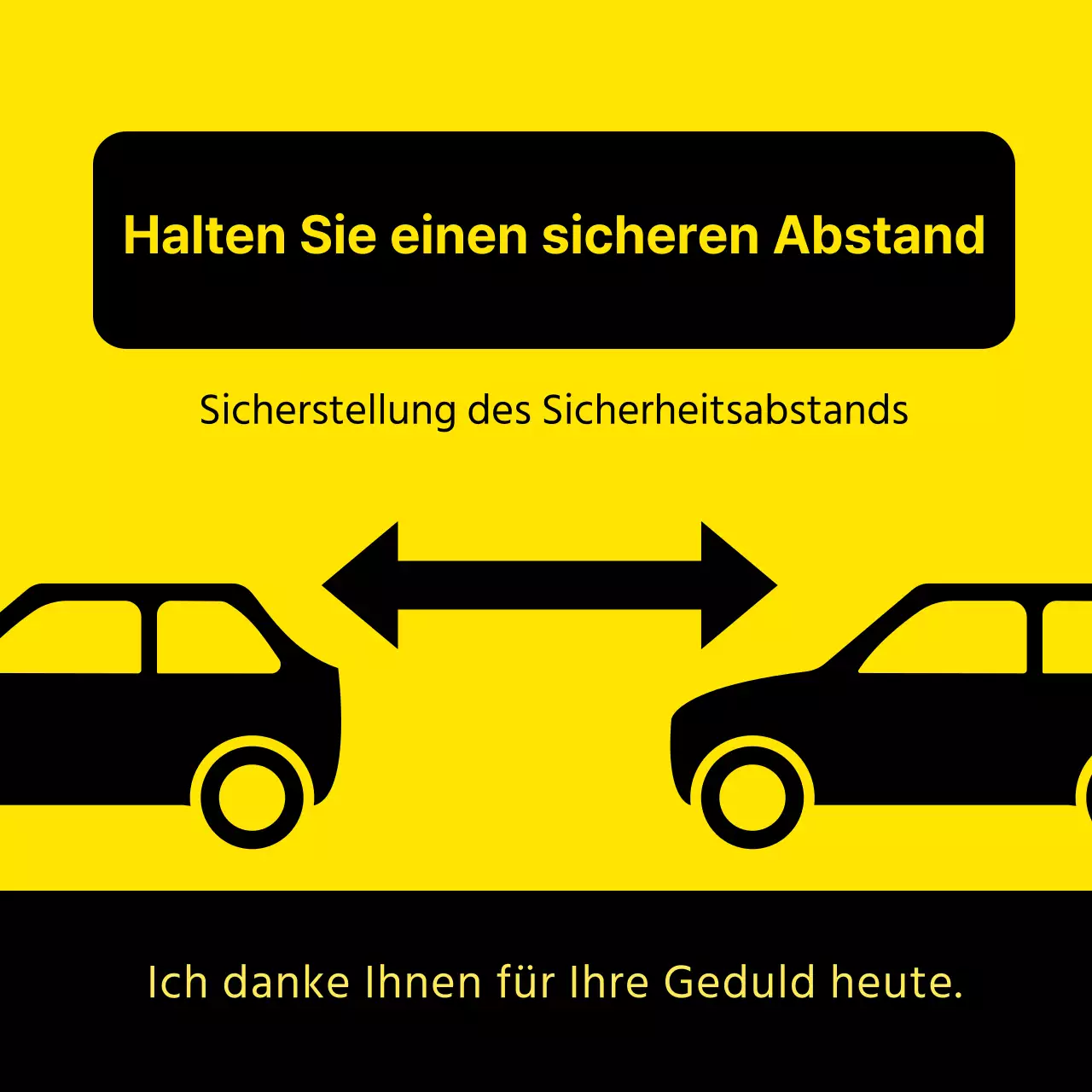 Gelb-schwarze Abfertigungshinweise