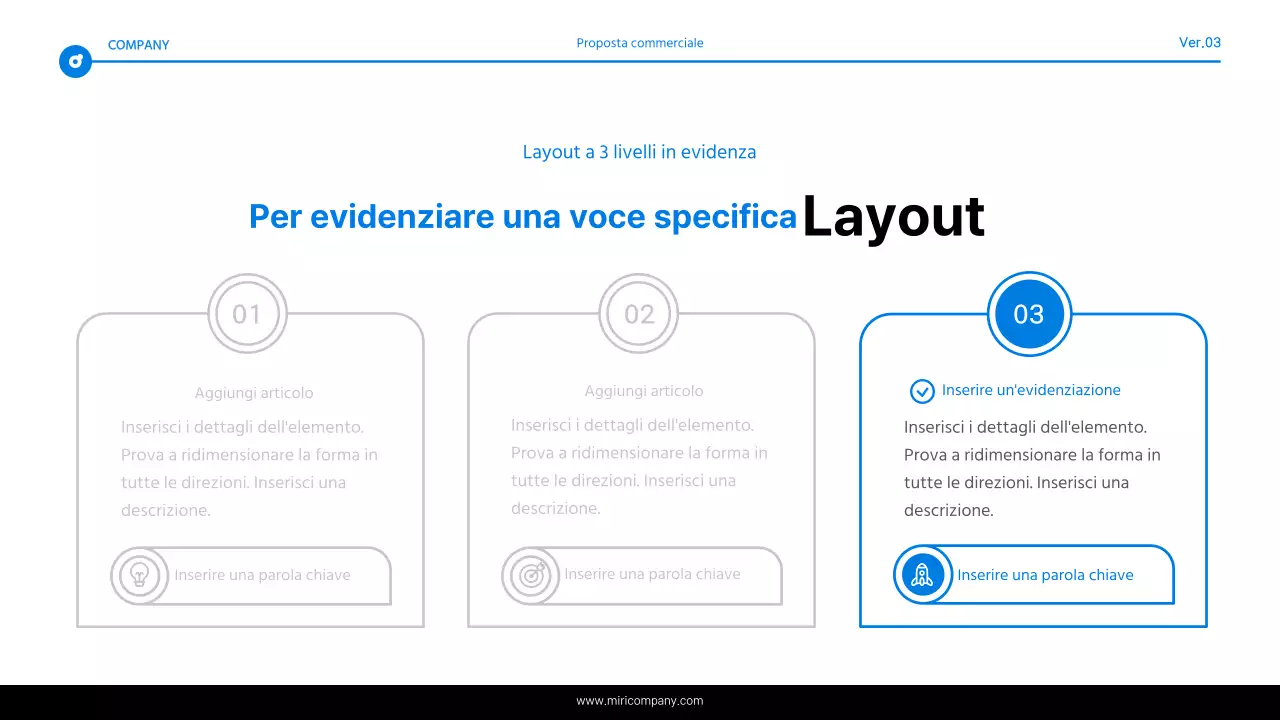 Semplice rapporto di evidenziazione del testo blu e bianco