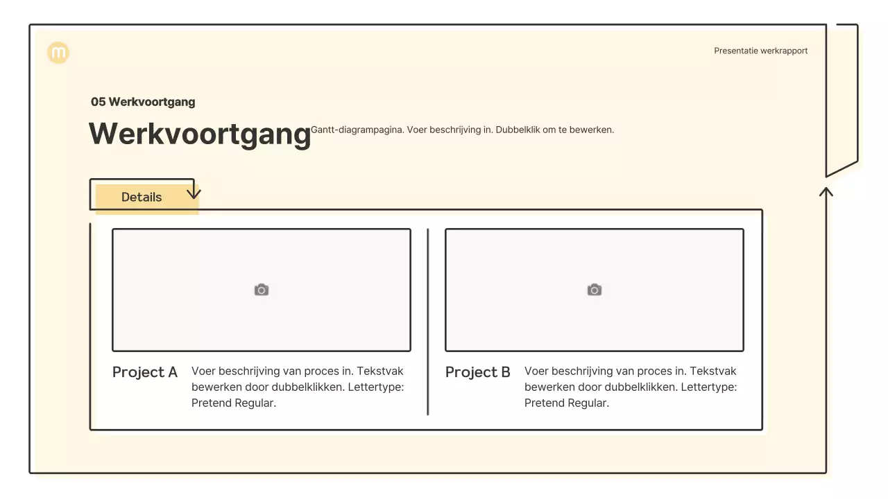 Puntvormen met pijlen in lichtgeel Zakelijk presentatiepakket
