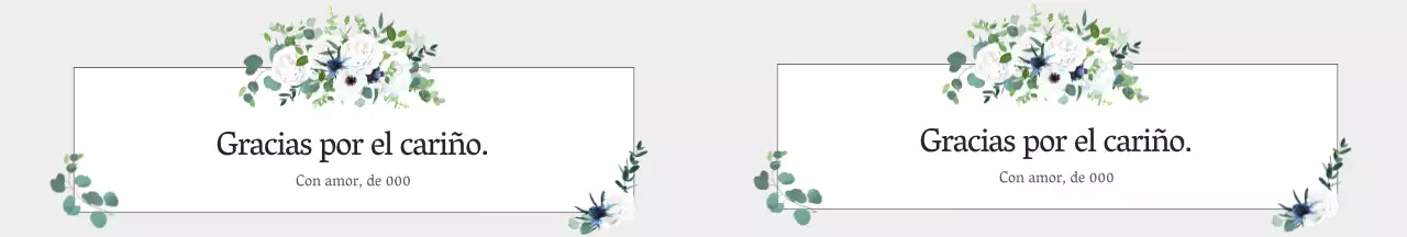 Regalo de agradecimiento con marco de flores gris