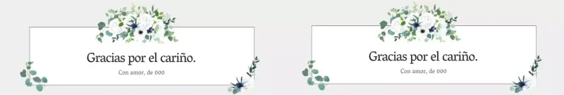 Regalo de agradecimiento con marco de flores gris