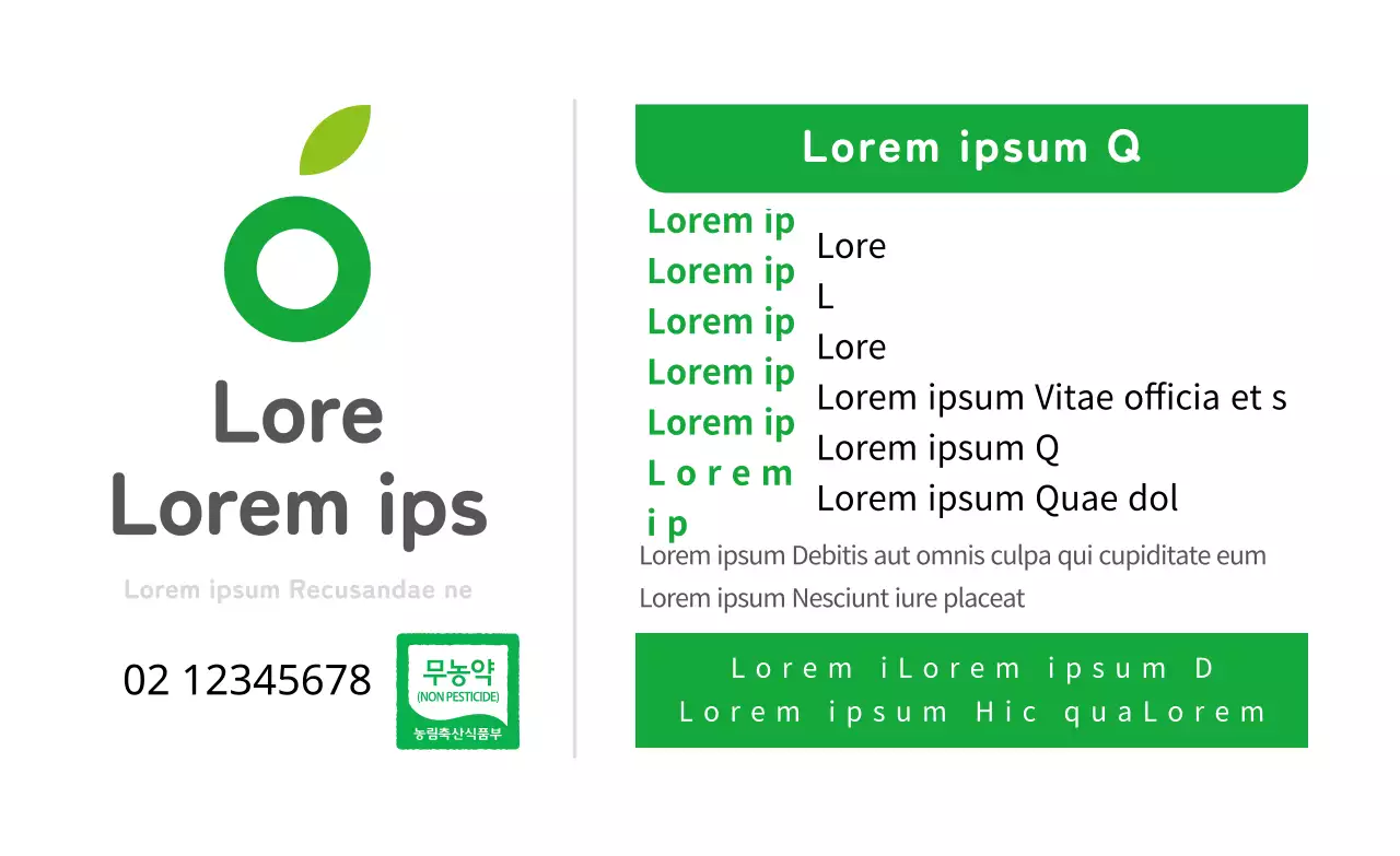 Etichette ecologiche per alimenti biologici con testo verde