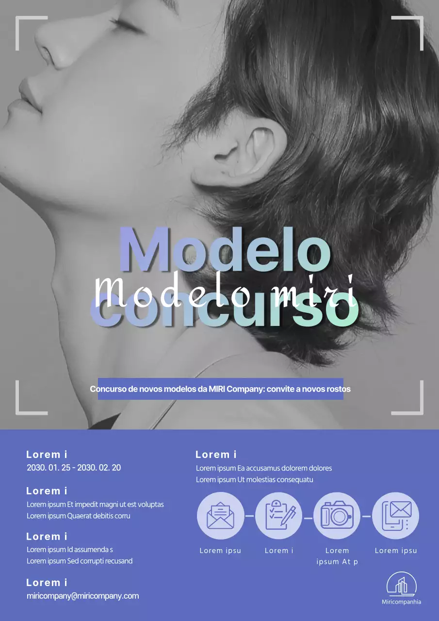 Anúncio do concurso de modelos simples e malva