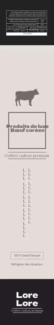 Beige clean luxury Korean beef label