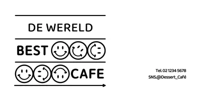 Voor café-informatie en -services met een strakke, eenvoudige combinatie van tekst en pictogrammen