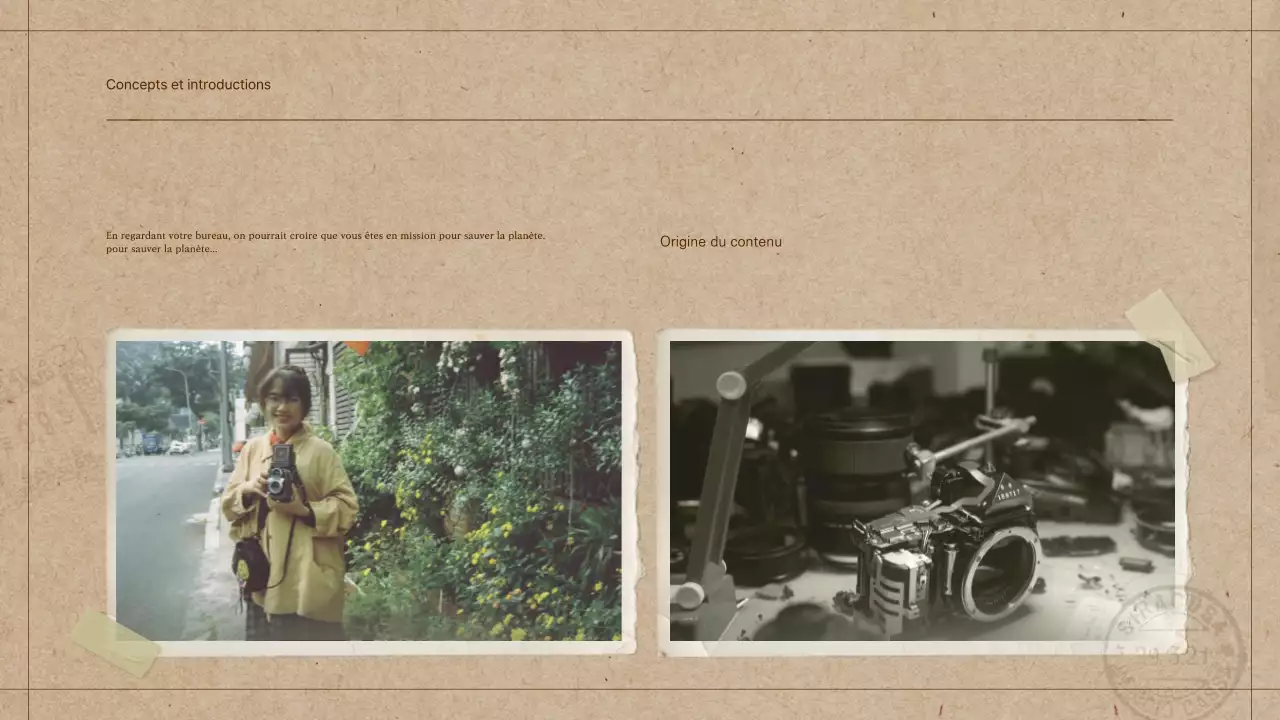 Album Scrapbooking Concept Film Proposal en Beige Brown