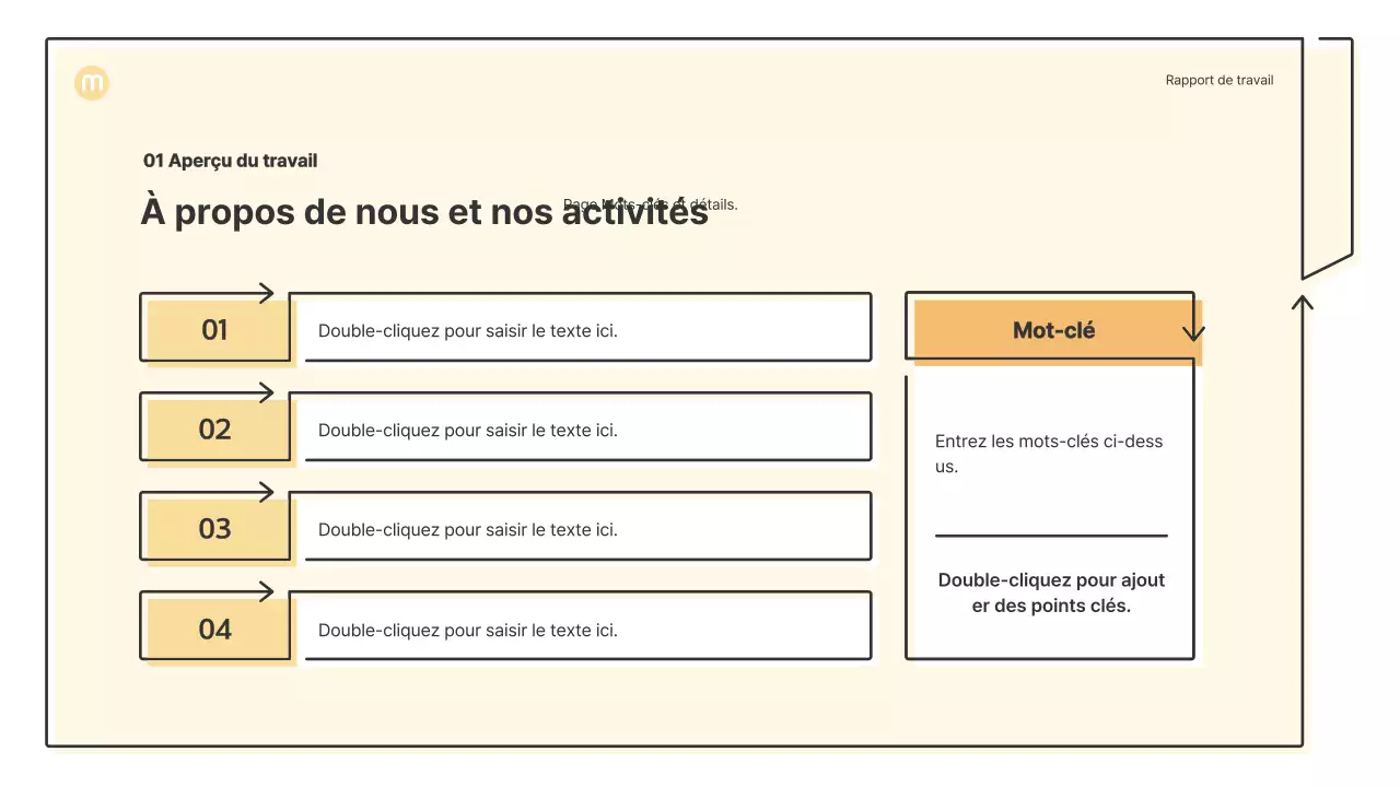 Formes ponctuelles avec flèches en jaune clair Kit de présentation d'entreprise