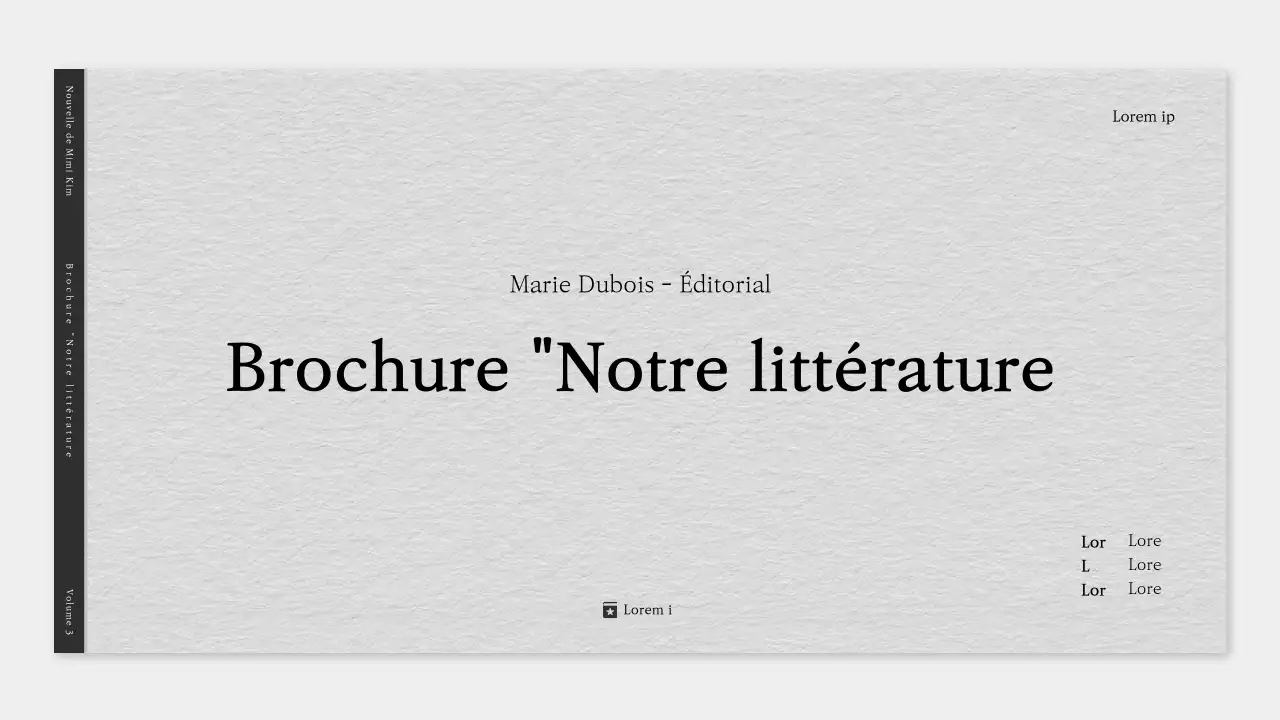 Un simple prospectus littéraire en gris et noir