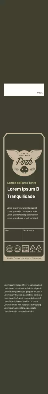 Embalagem de carne Handon com moldura simples cinzenta escura