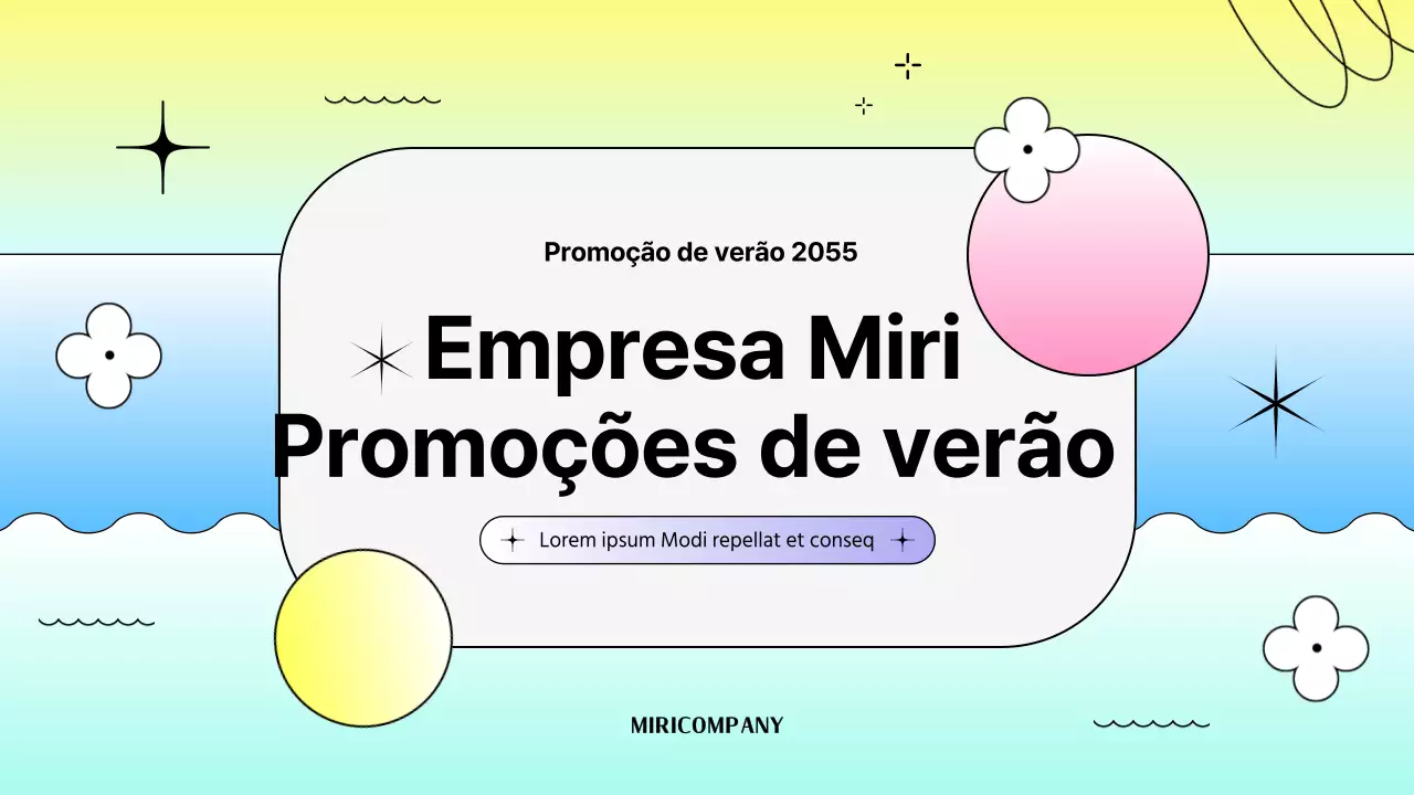 Promoção de verão com formas gradientes de cores vivas