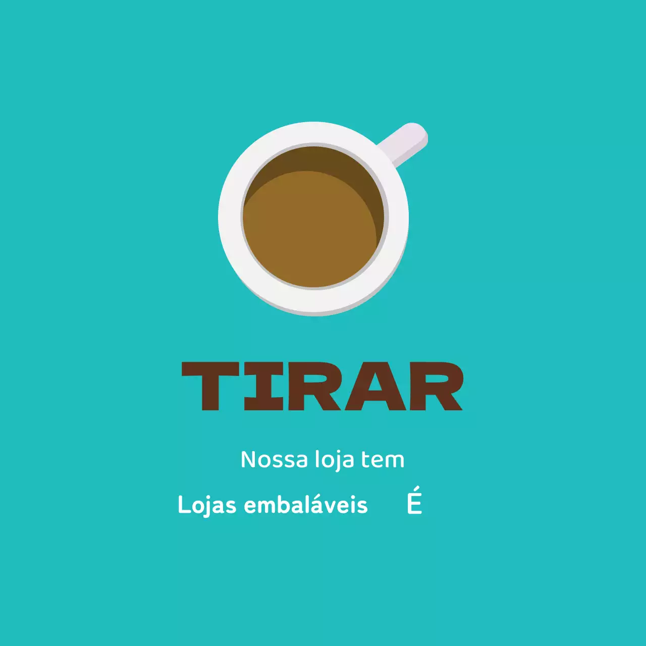 Rótulo de embalagem de café ilustrado em castanho menta