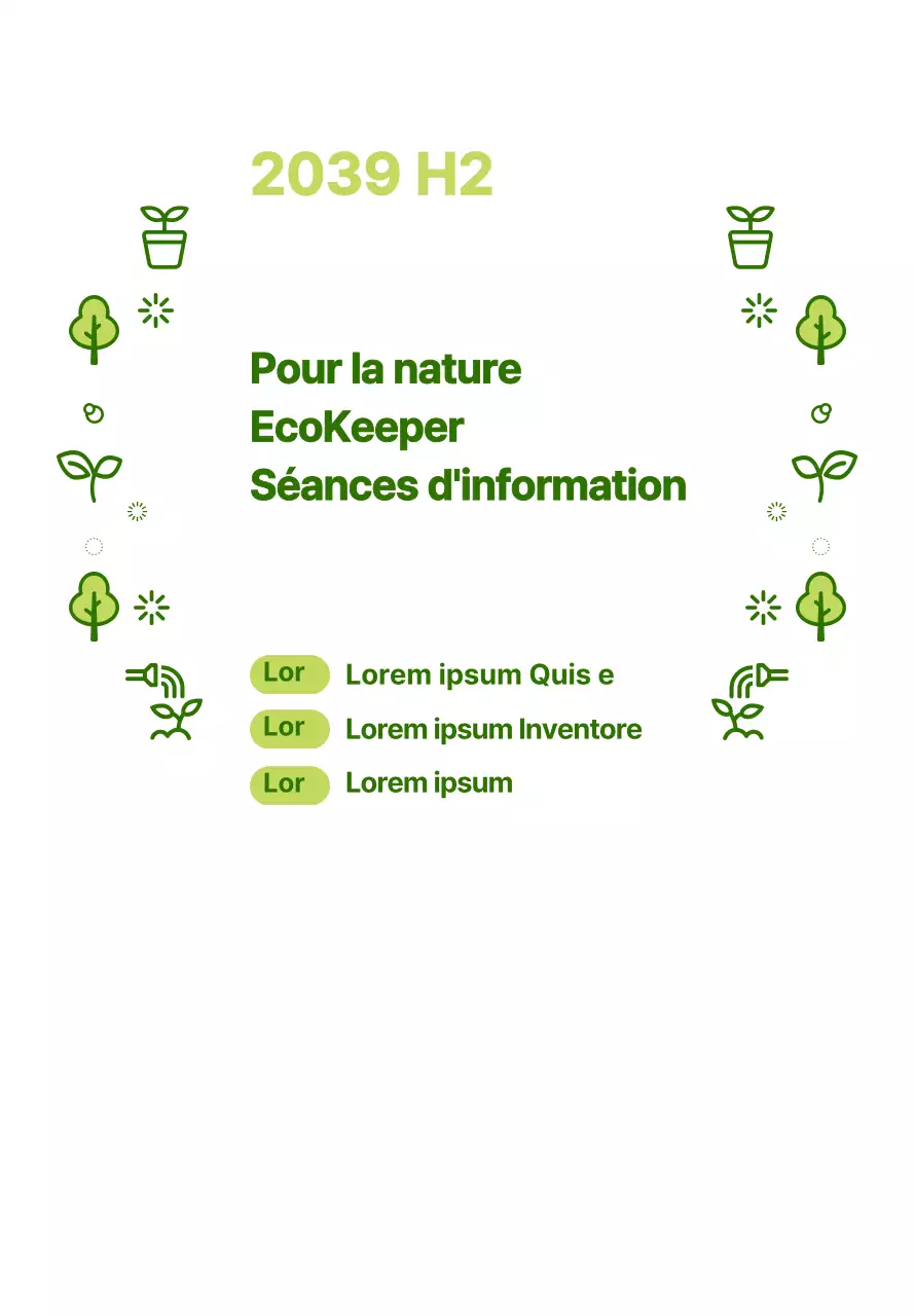 Icône simple de la nature, style combiné en vert et chartreuse À propos de la note d'information sur l'éco-gestion