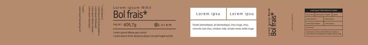 Étiquettes d'emballage pour salade beige et soignée