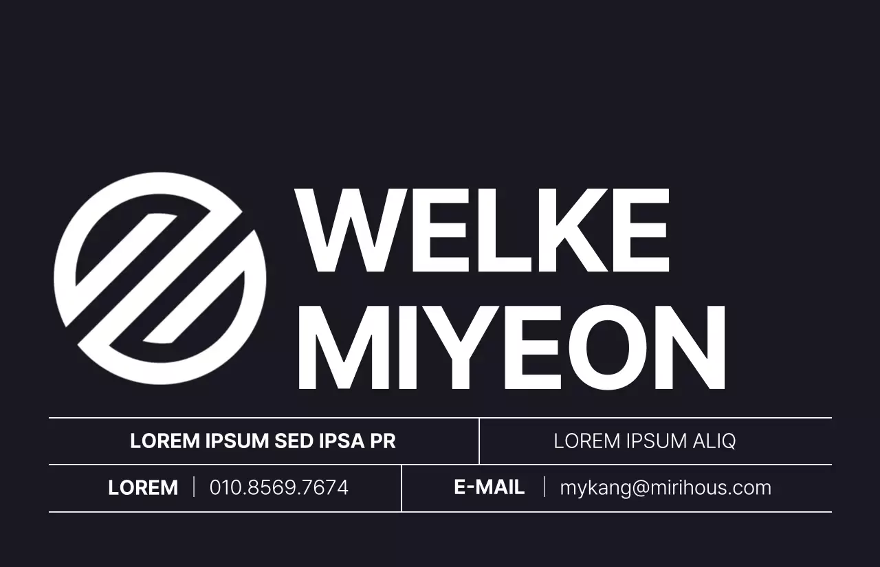 Eenvoudige, moderne, tekstgerichte lay-outstijl in zwart-wit Werknemerskaart voor bedrijven