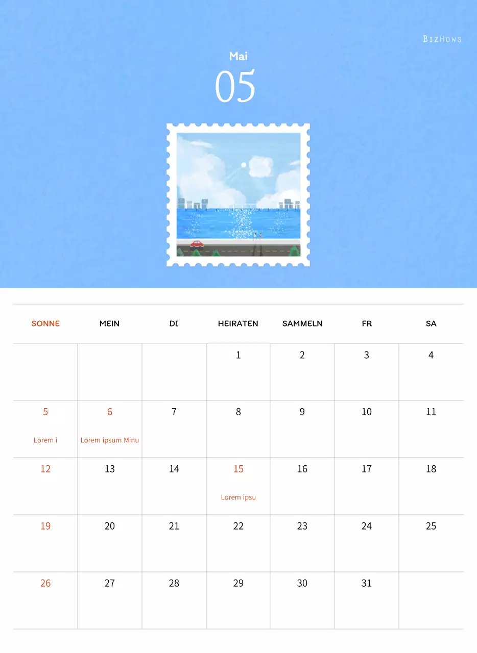 Stempelillustrationen mit einem warmen Konzept