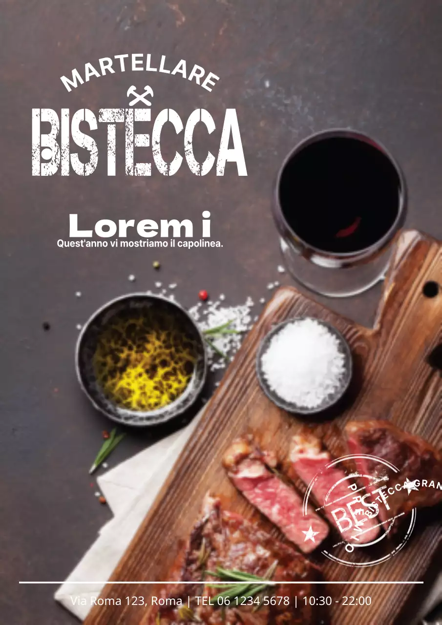 Promuovere un menu di concetto grintoso con foto in bianco e nero di deliziose bistecche