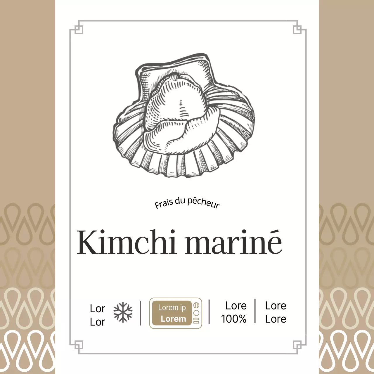 Autocollant sur les fruits de mer