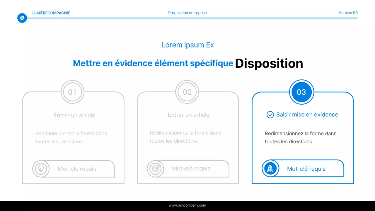 Rapport simple de surlignage de texte en bleu et blanc