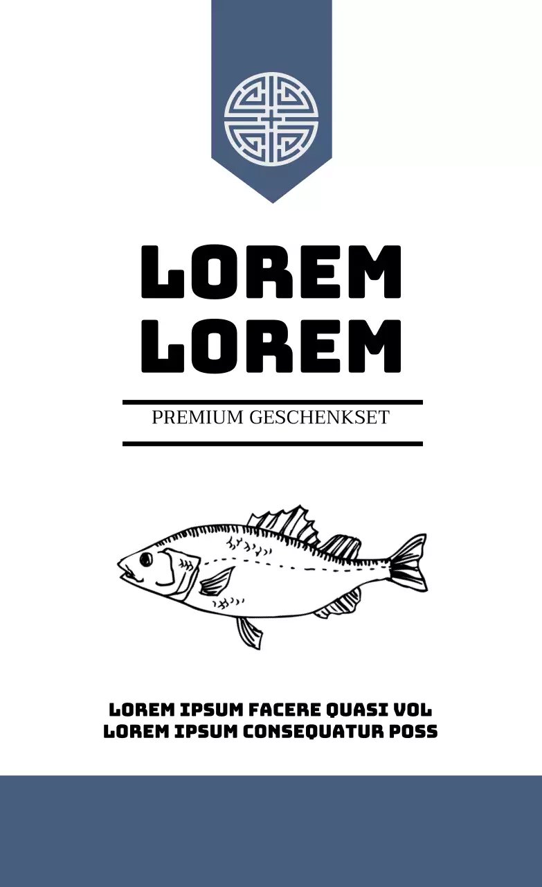 Blauw geïllustreerd goulash geschenkset verpakkingsetiket