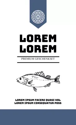 Blauw geïllustreerd goulash geschenkset verpakkingsetiket