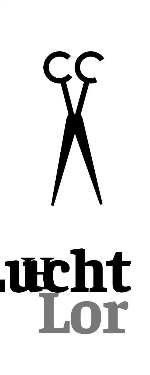 Een klassiek ogend uithangbord met witte en zwarte knip-en-krul kapsalontekst en een illustratie van een schaar.