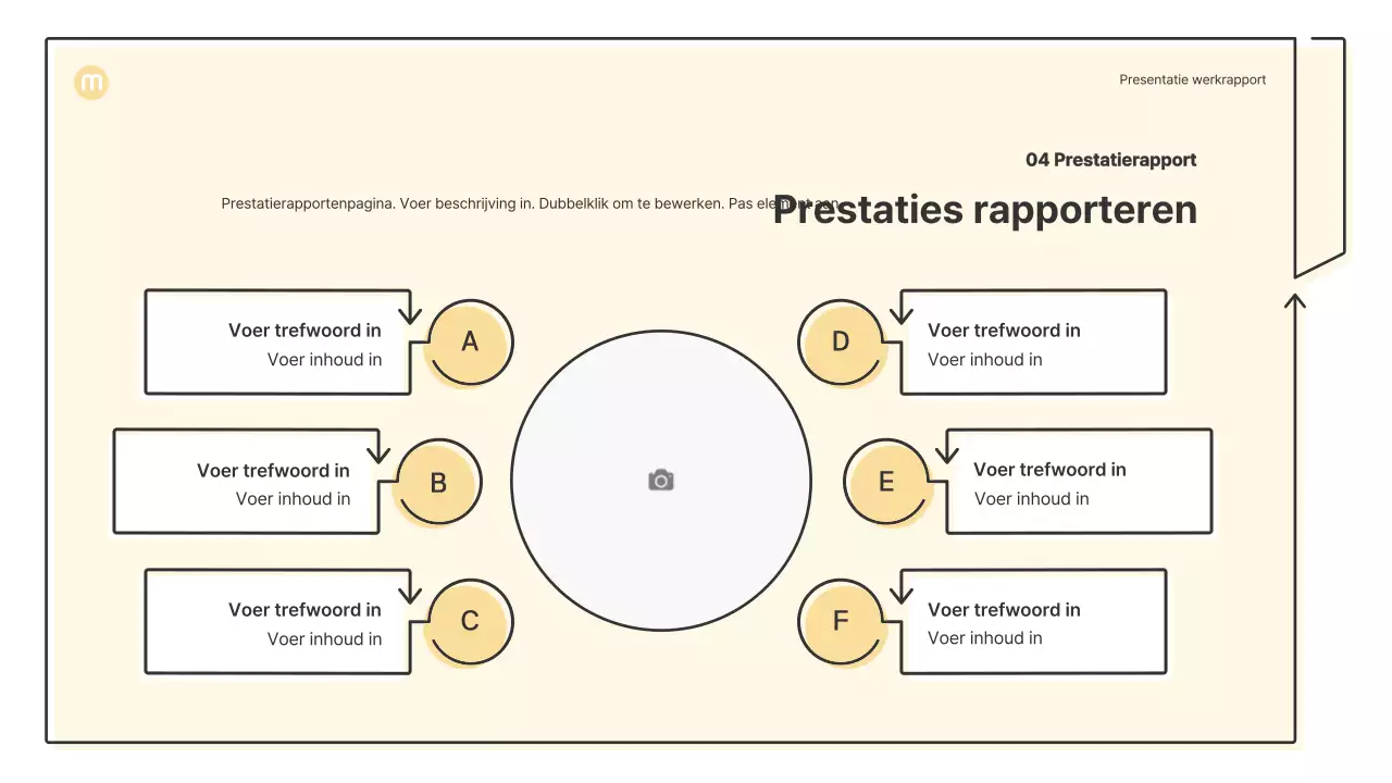 Puntvormen met pijlen in lichtgeel Zakelijk presentatiepakket