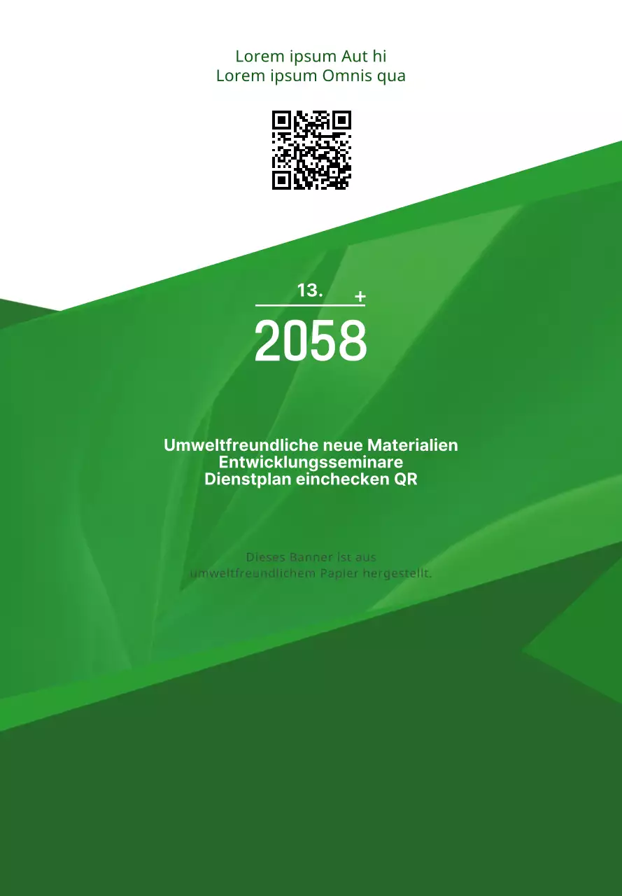 Einfacher Text-Layout-Stil mit grünen und weißen Farben Informationen über grüne Entwicklungsseminare