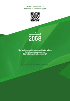 Einfacher Text-Layout-Stil mit grünen und weißen Farben Informationen über grüne Entwicklungsseminare