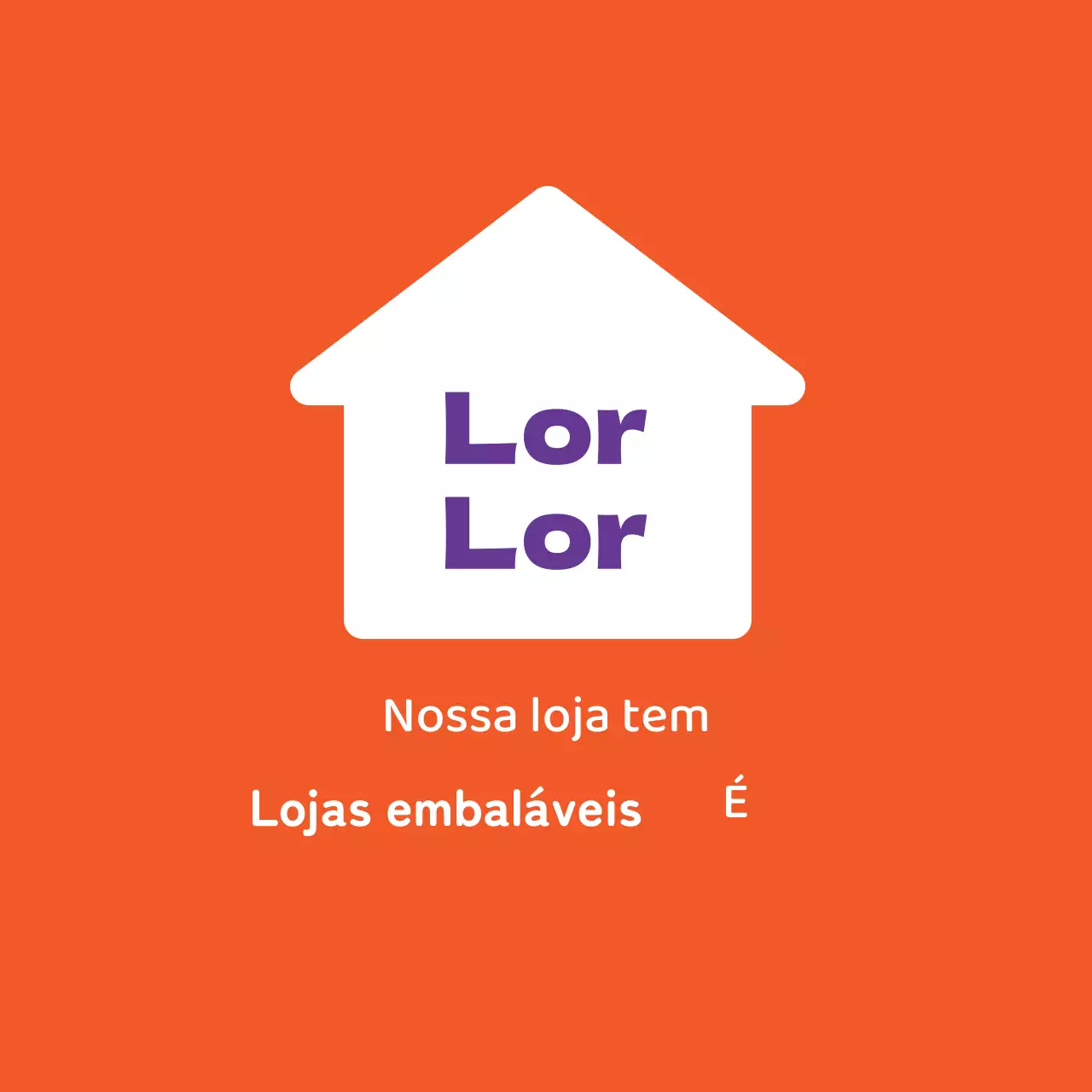 Rótulo de embalagem de loja com ilustração laranja e roxa