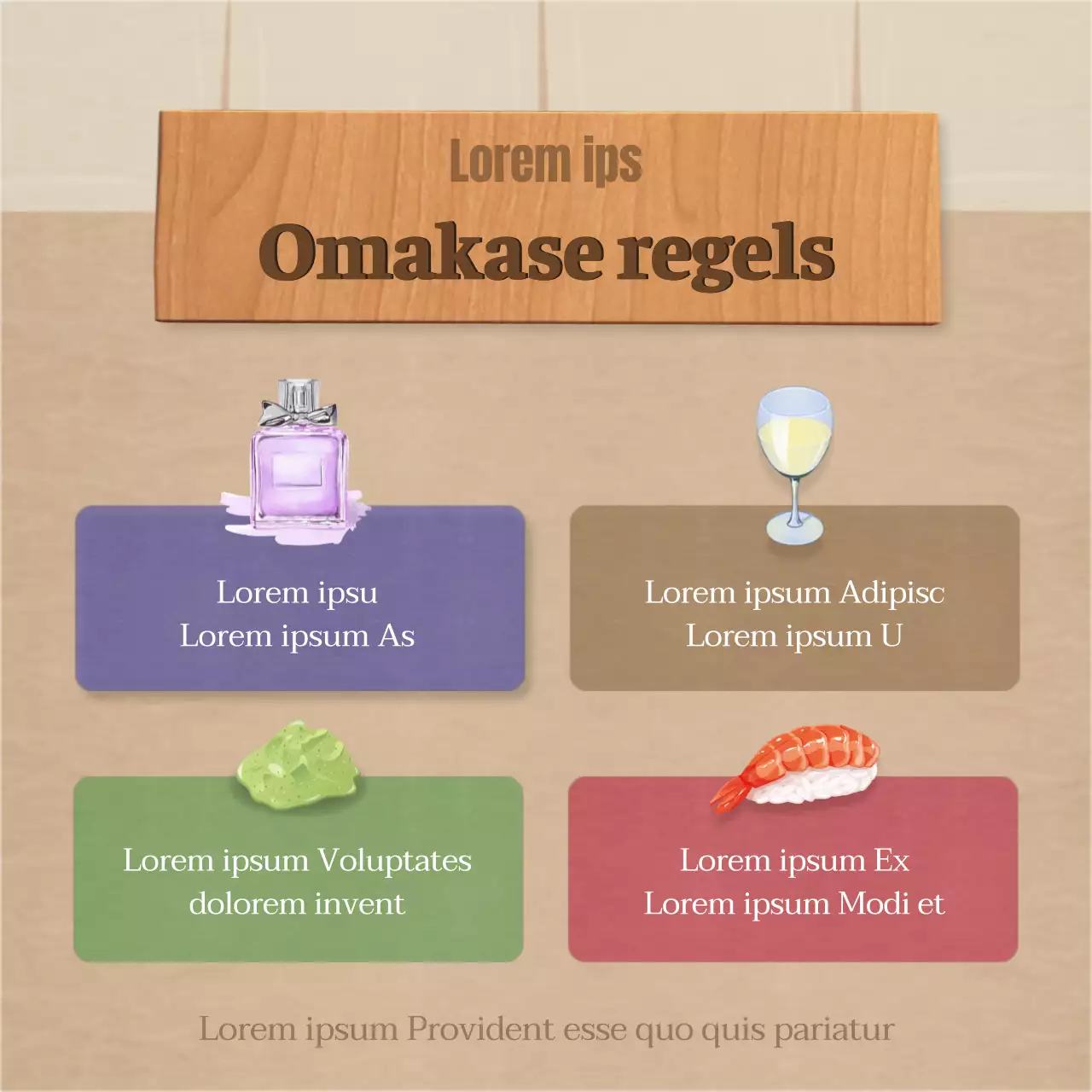 Japans restaurantconcept in marineblauw en bruin