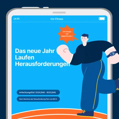 Instagram-Feed für die blaue Neujahrslauf-Challenge