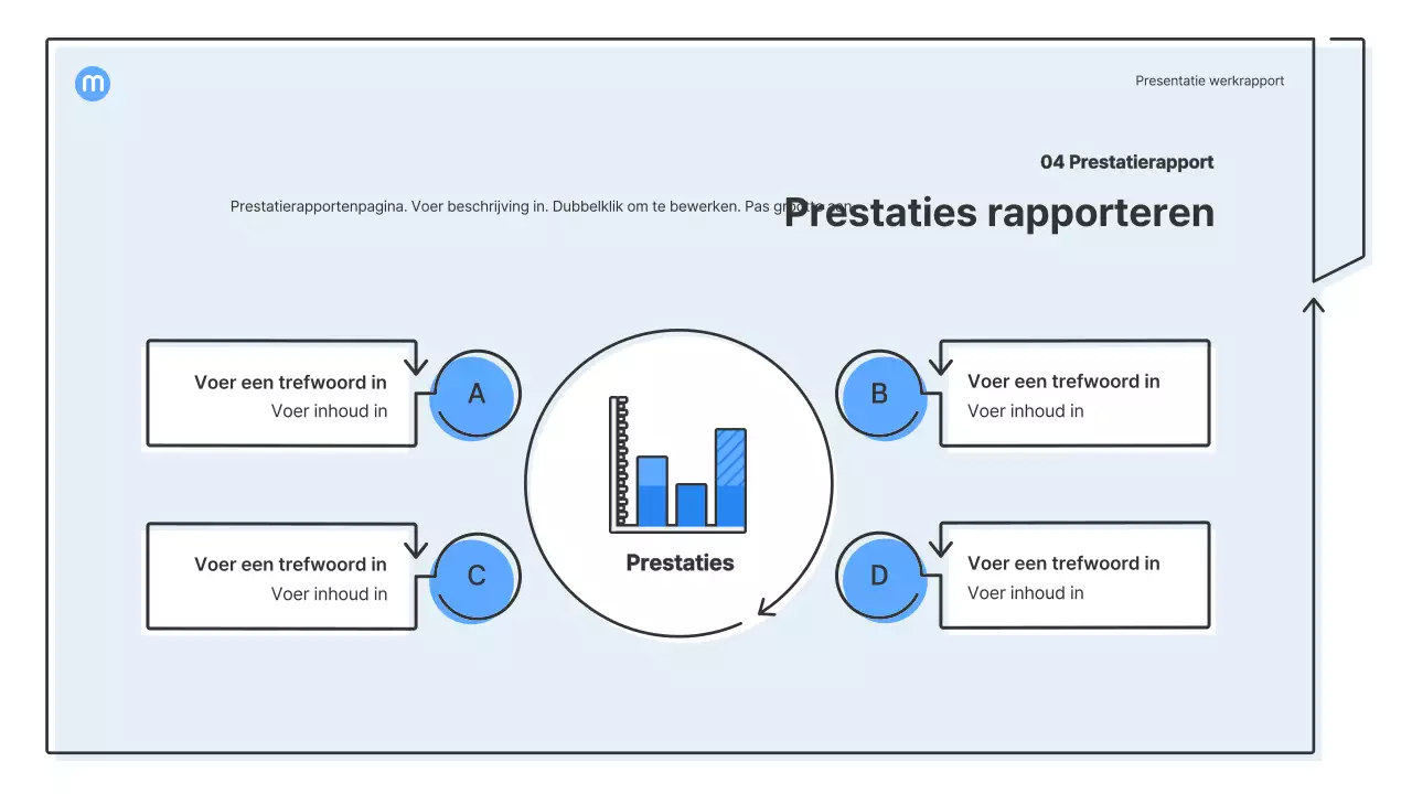 Puntvormen met lichtblauwe pijlen zakelijke presentatieset