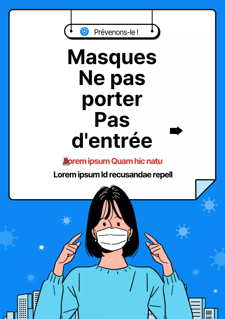 Un guide bleu et blanc de la distanciation sociale pour prévenir la COVID-19