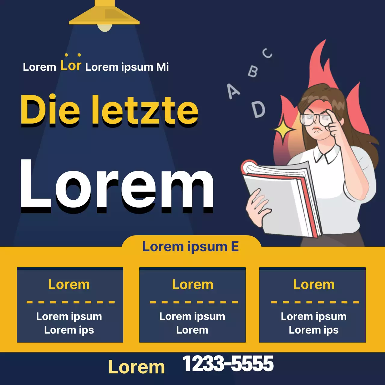 Marineblau gelb Illustration Studie Schule Werbung