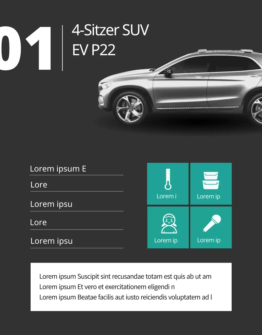 Autovermietung mit luxuriösem blauem Prospektkonzept