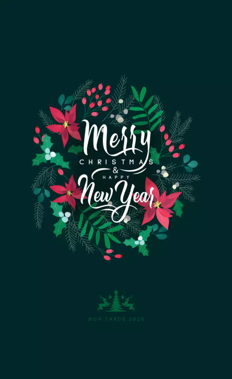 Etiqueta de felicitações de Natal verde vermelha ilustrada
