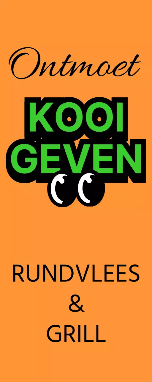 Unieke bewegwijzering in de winkel met kleurrijke, veelkleurige Meal Burger-tekst en schattige hamburgerkarakters