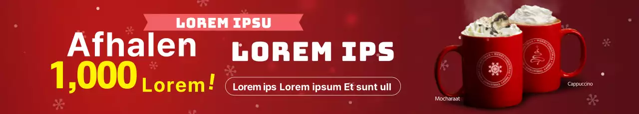 Promoot het menu van je kerstkoffiecafé met een rode foto