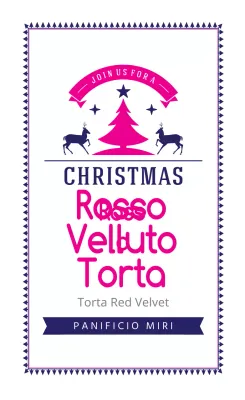 Etichette da forno natalizie illustrate in rosa e viola