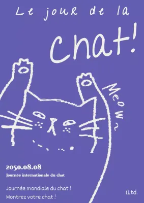 Affiche de la Journée du chat violet
